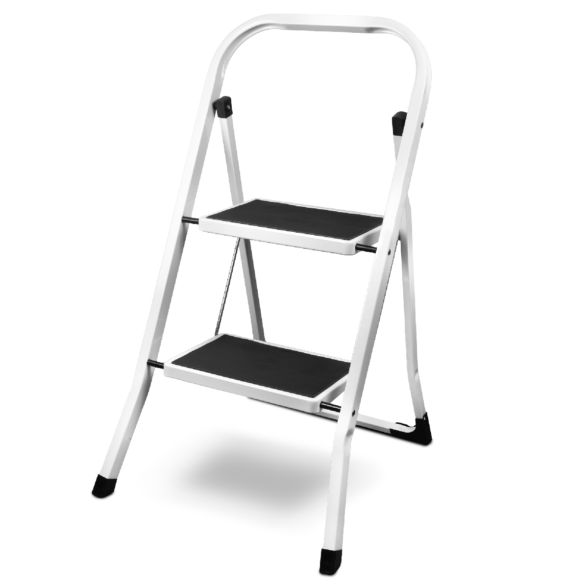 siwitec Trittleiter 2 Stufen Weiß, TÜV zertifiziert, Klapptritt, Tritt, Klappleiter, Haushaltsleiter Produktabbildung
