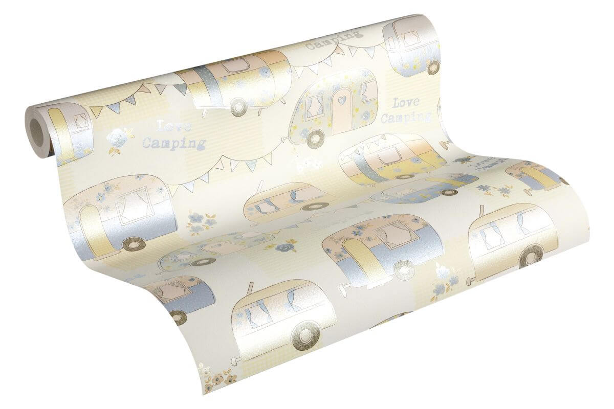 AS Creation Tapete Blaue Creme Metallic | Kindertapete | Boys & Girls 6 | Kinderzimmer Produktabbildung 3