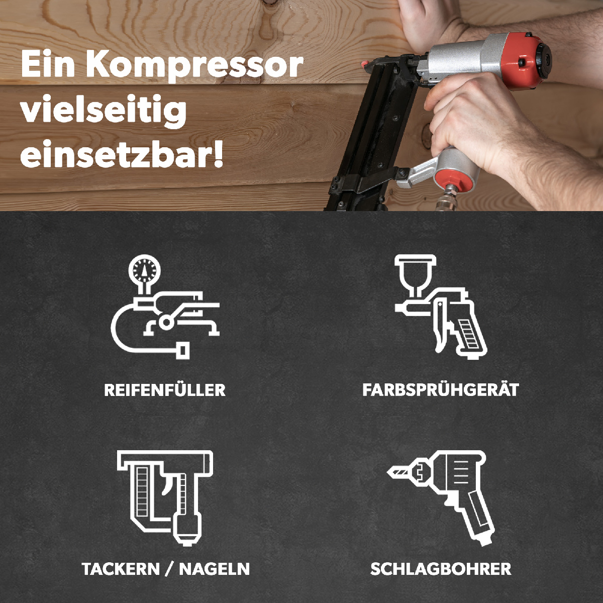B-Ware siwitec Flüsterkompressor mit 750W, 24L Kessel, 67dB, 8bar, Druckluftkompressor, Kompressor Produktabbildung 6