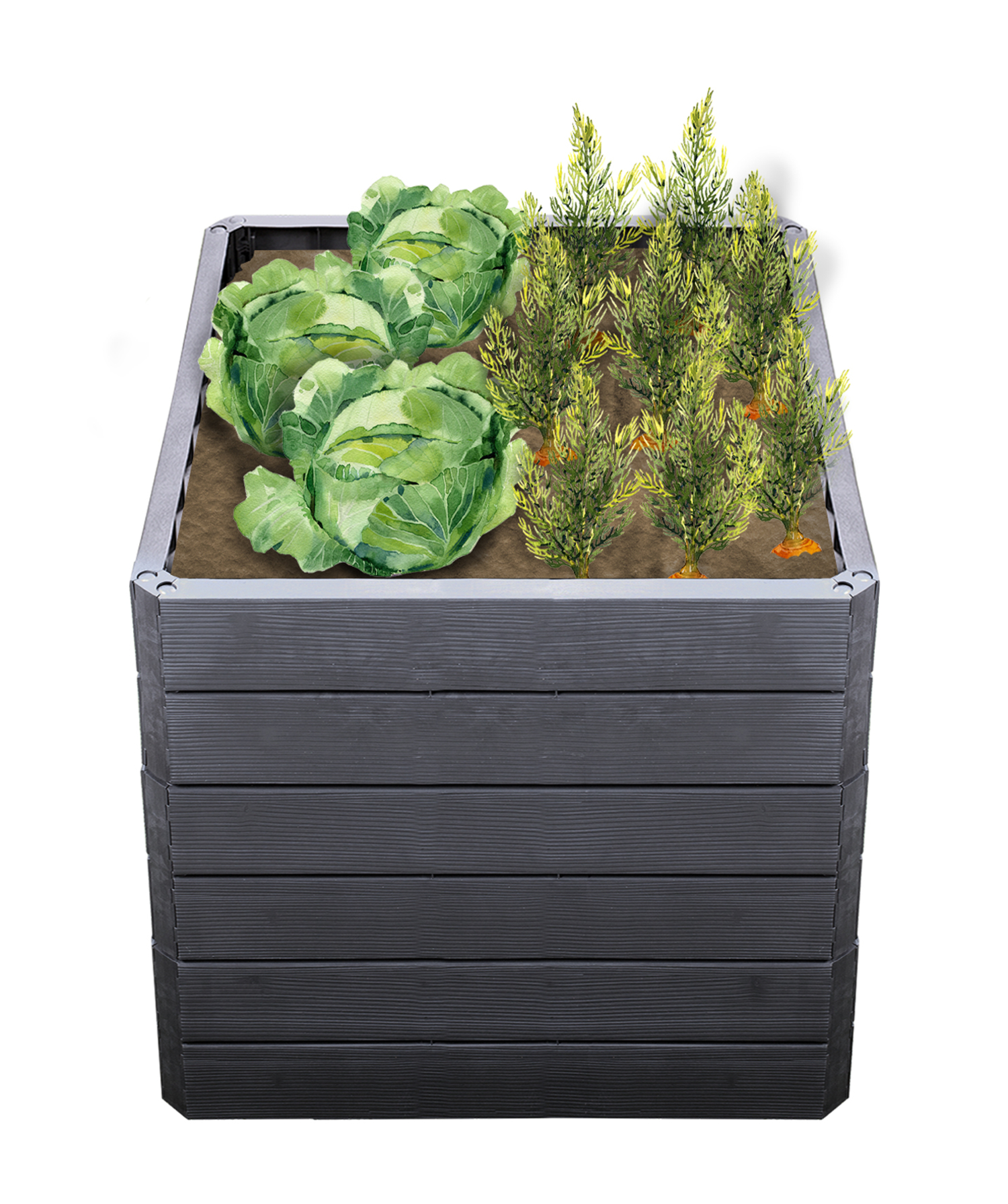 Garantia Ergo Quadro L 75 Hochbeet, Wood, aus Kunststoff, 80 x 80 x 75 cm Produktabbildung