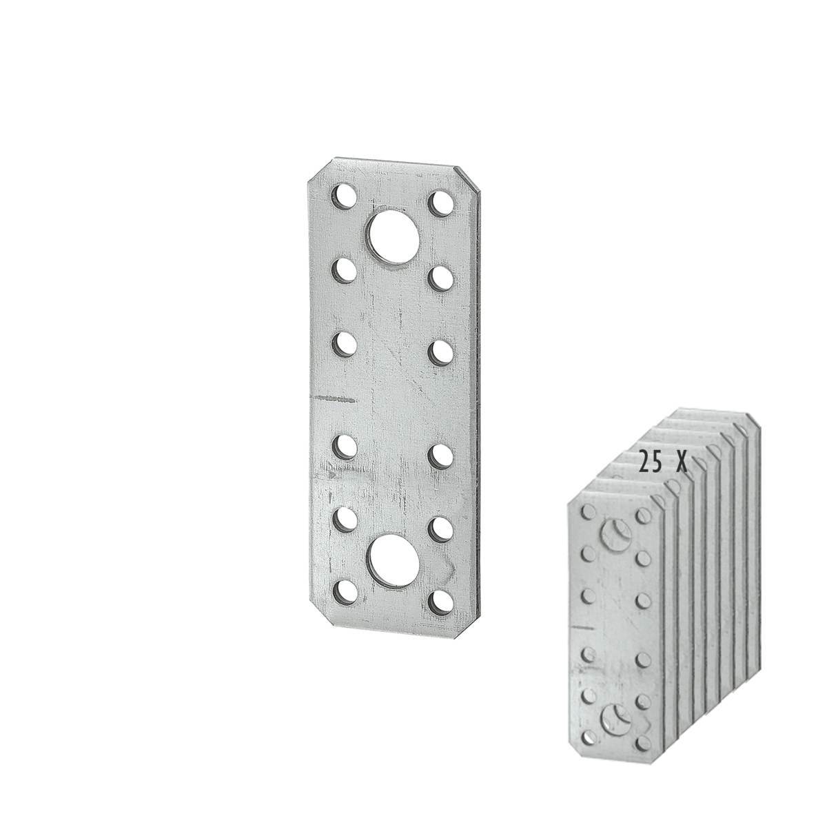 siwitec Flachverbinder 135 x 55 mm, 25 Stück, Lochplatte sendzimirverzinkt Produktabbildung
