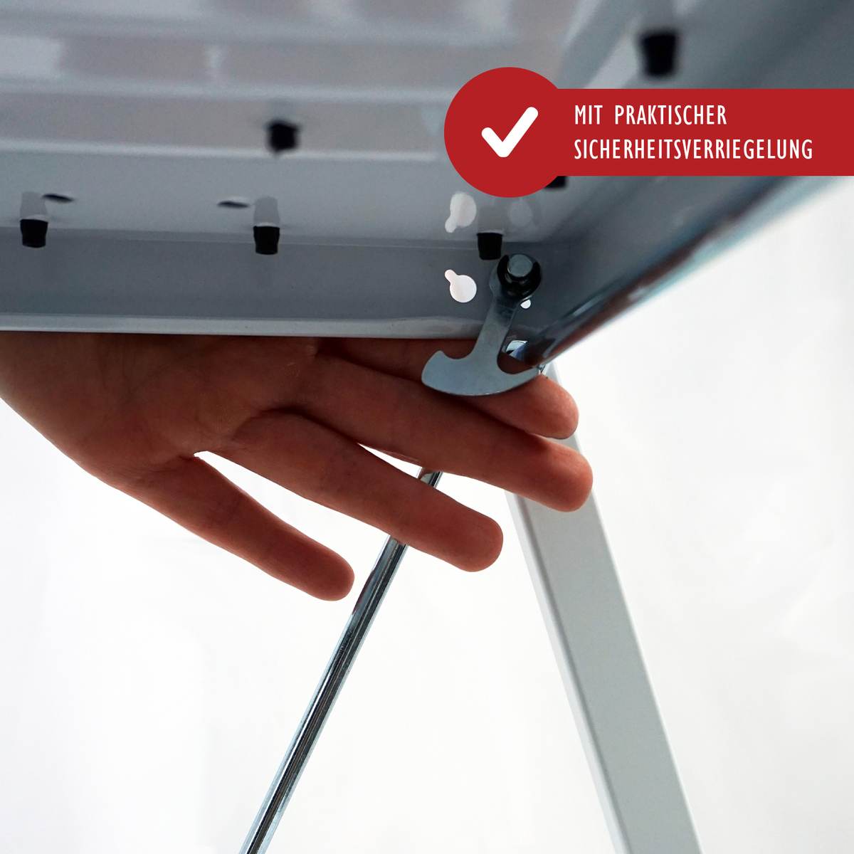 B-Ware siwitec Trittleiter in Weiß, Klapptritt, 3 Stufen, Klappleiter Haushaltsleiter kleine Leiter Produktabbildung 3