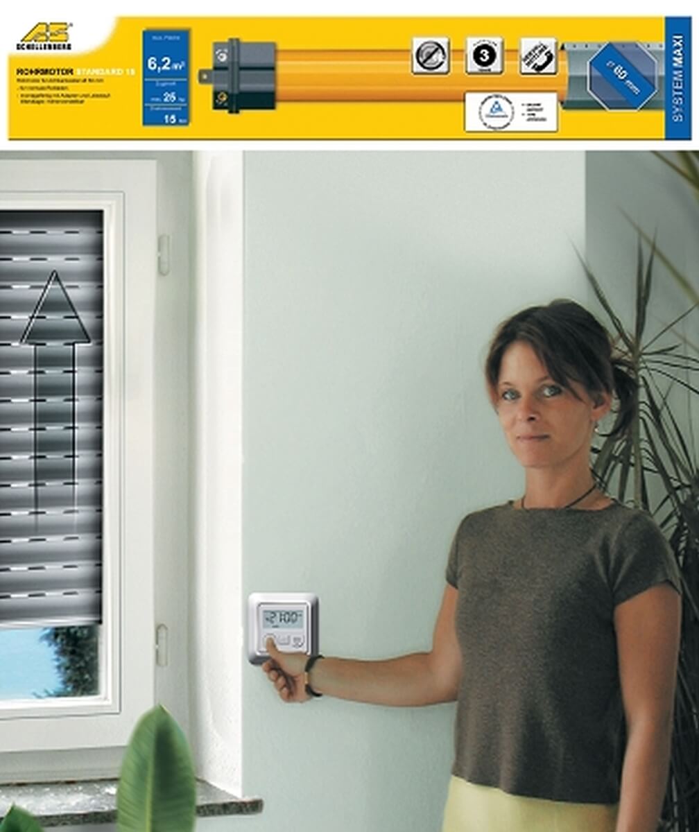 Schellenberg Rohrmotor Standard Maxi, Rolladenmotor mit mechanischer Endlageneinstellung, 4,2 m² Produktabbildung 8