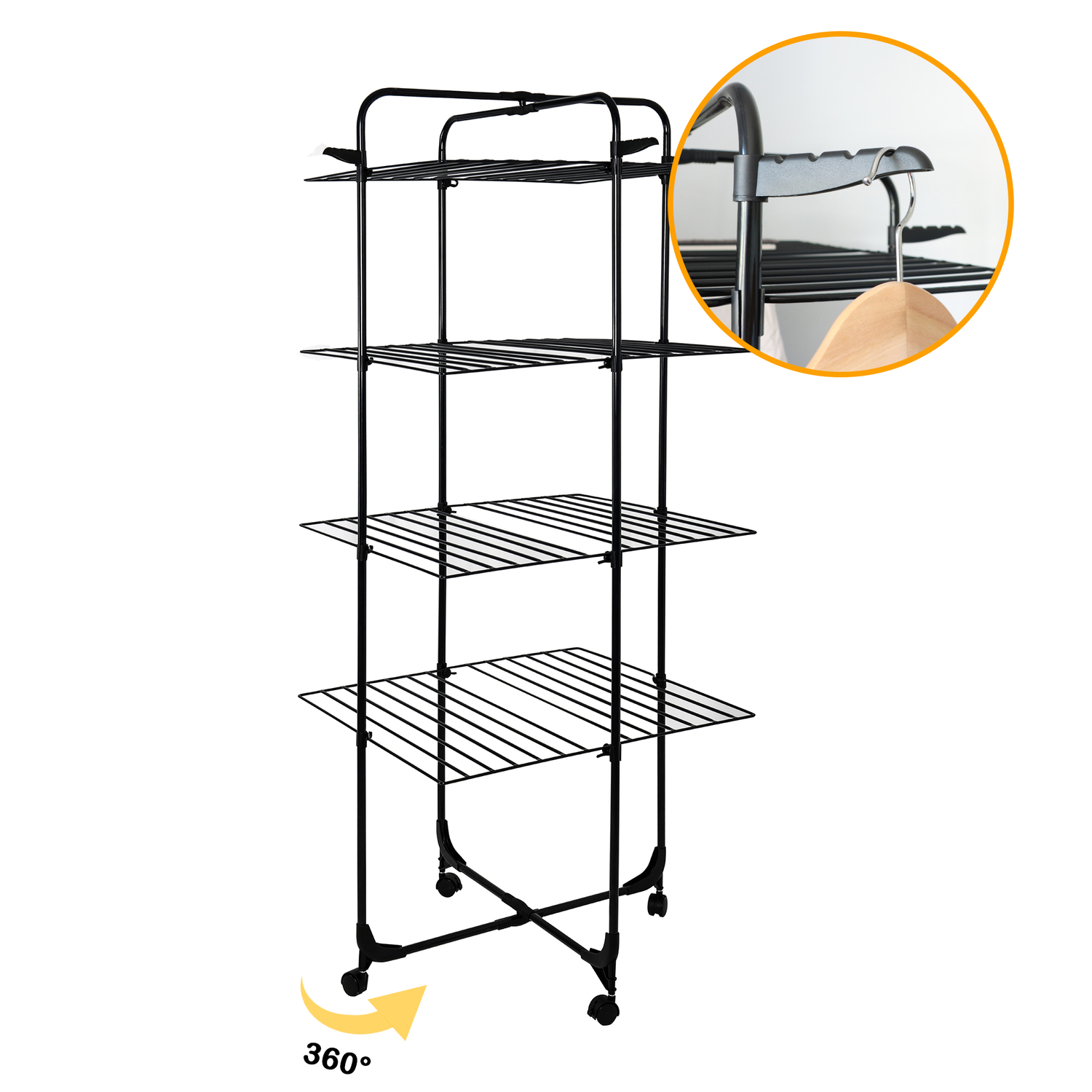 Yoursol B-Ware Turmwäscheständer Paris 4-stufig Schwarz Produktabbildung