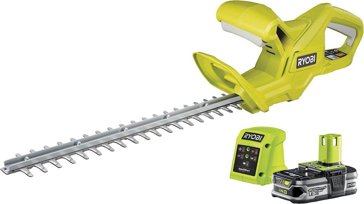 Ryobi Akku Heckenschere ONE+ 18 V, 40 cm Messerlänge, mit 1,5 Ah Akku und Ladegerät, RY18HT40A-115 Produktabbildung