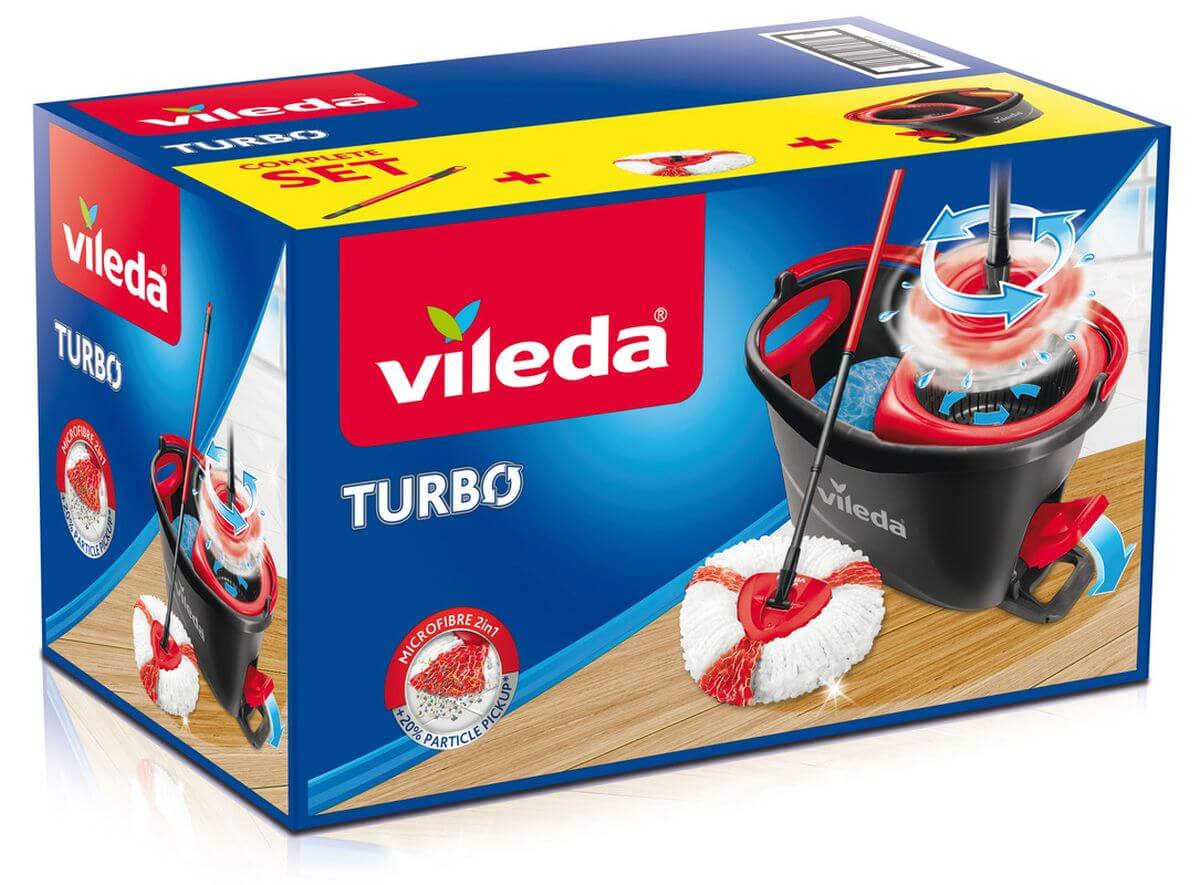 Vileda B-Ware Turbo Komplett Box | Bodenwischer und Eimer mit Powerschleuder Produktabbildung