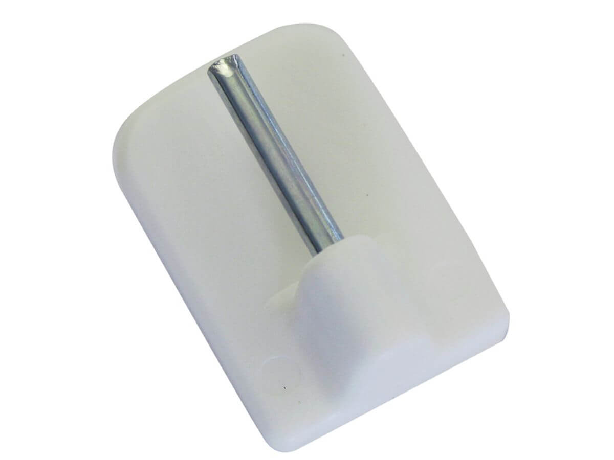 Gardinia Klebehaken für Vitragestangen, 4 Stück, mit Stahlstift, selbstklebend, Haken in Weiß Produktabbildung