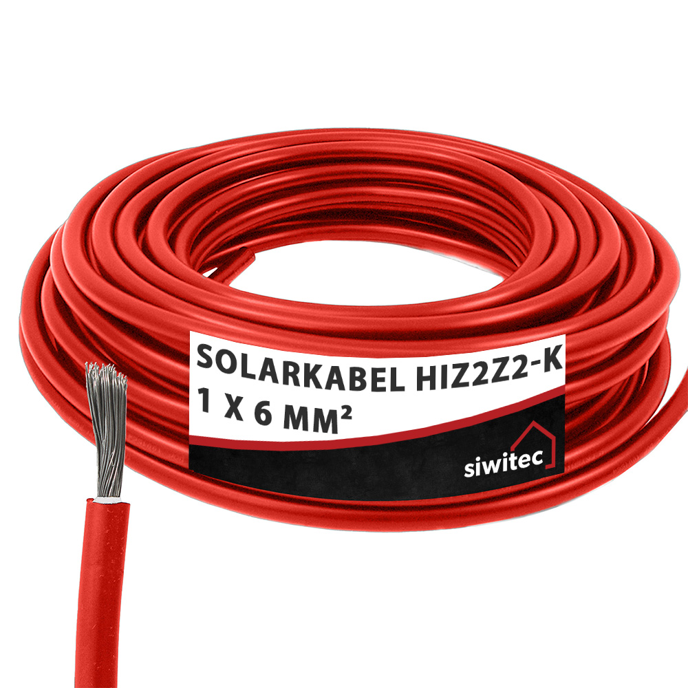 siwitec Solarkabel H1Z2Z2-K 1 x 6 mm2,  1 m, Photovoltaik Kabel, PV Kabel, Anschlusskabel Solarpanel Produktabbildung