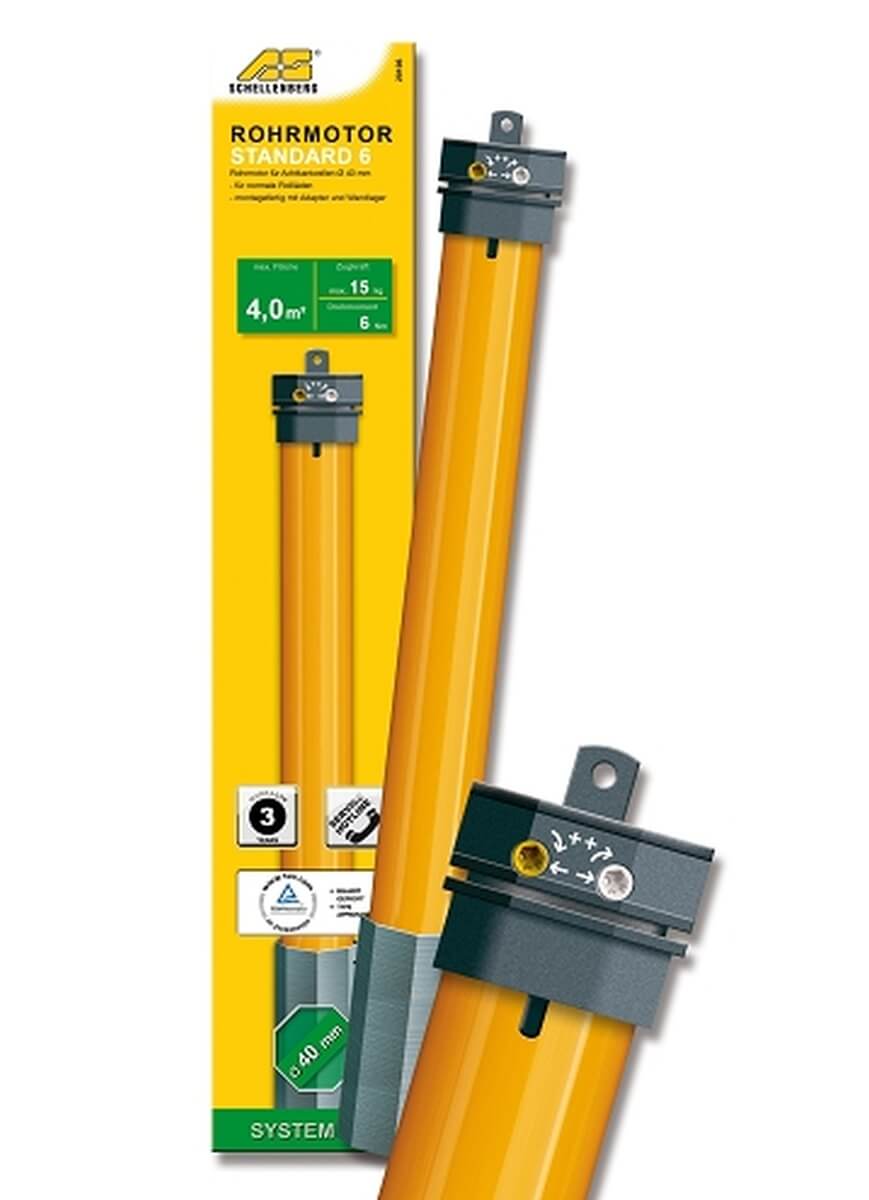 Schellenberg Rohrmotor Standard Mini mechanische Endlageneinstellung | max Rollladenflache 4,0 m² Produktabbildung