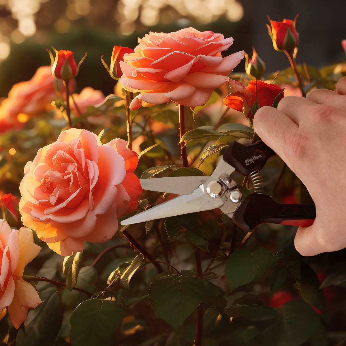 siwitec Gartenschere SG-12 mit gerader Klinge, Pflanzenschere, Blumenschere, Ernteschere, Rebschere Produktabbildung 2