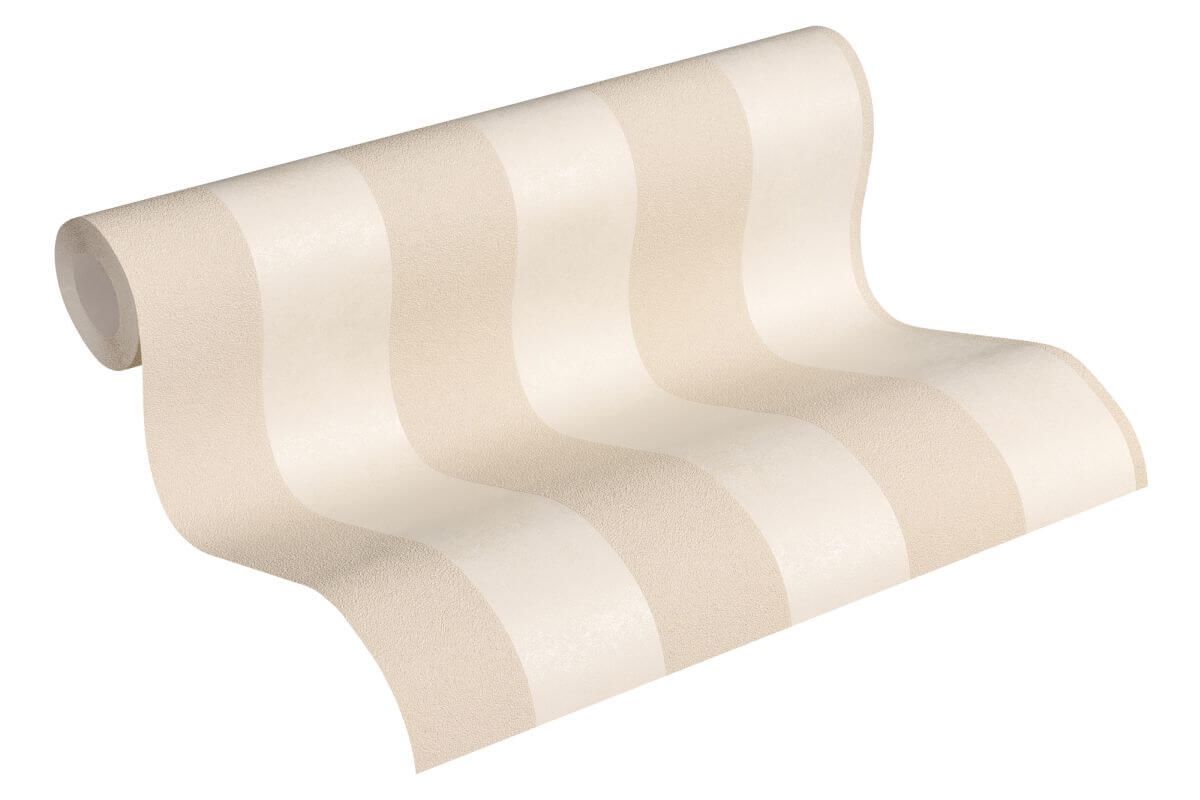AS Creation Tapete | Streifentapeten Beige Creme Metallic | Trendwall Produktabbildung 3
