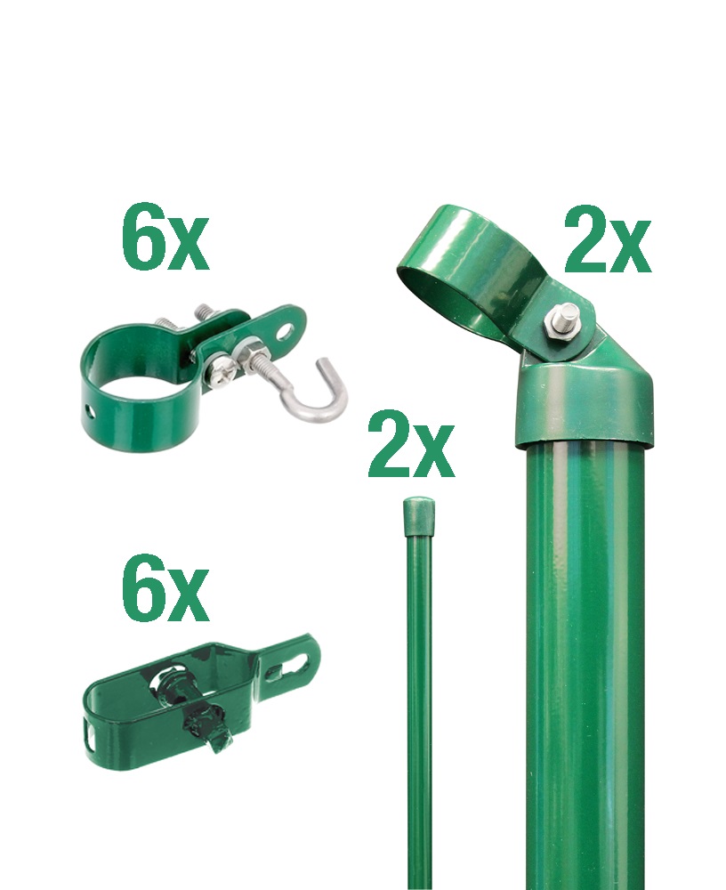 Alberts Zauneck-Set zum Einbetonieren in Grün RAL 6005, für Zaunhöhe 1,25 m, Maschendraht Zaun Produktabbildung