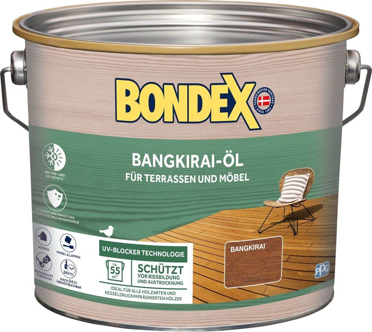 BONDEX Gartenholz Bangkirai-Öl, Wasser-stop Abperleffekt, Wetterschutz, UV-Schutz, 2,5 l Produktabbildung