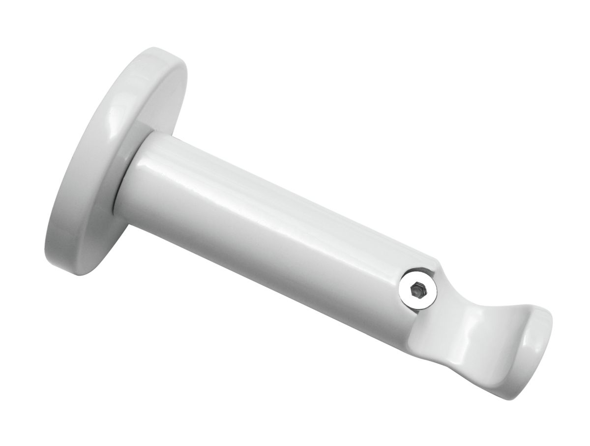 Gardinia Chicago Wandträger offen für Ø 20 mm Gardinenstangen, 1-läufig, Weiß Produktabbildung