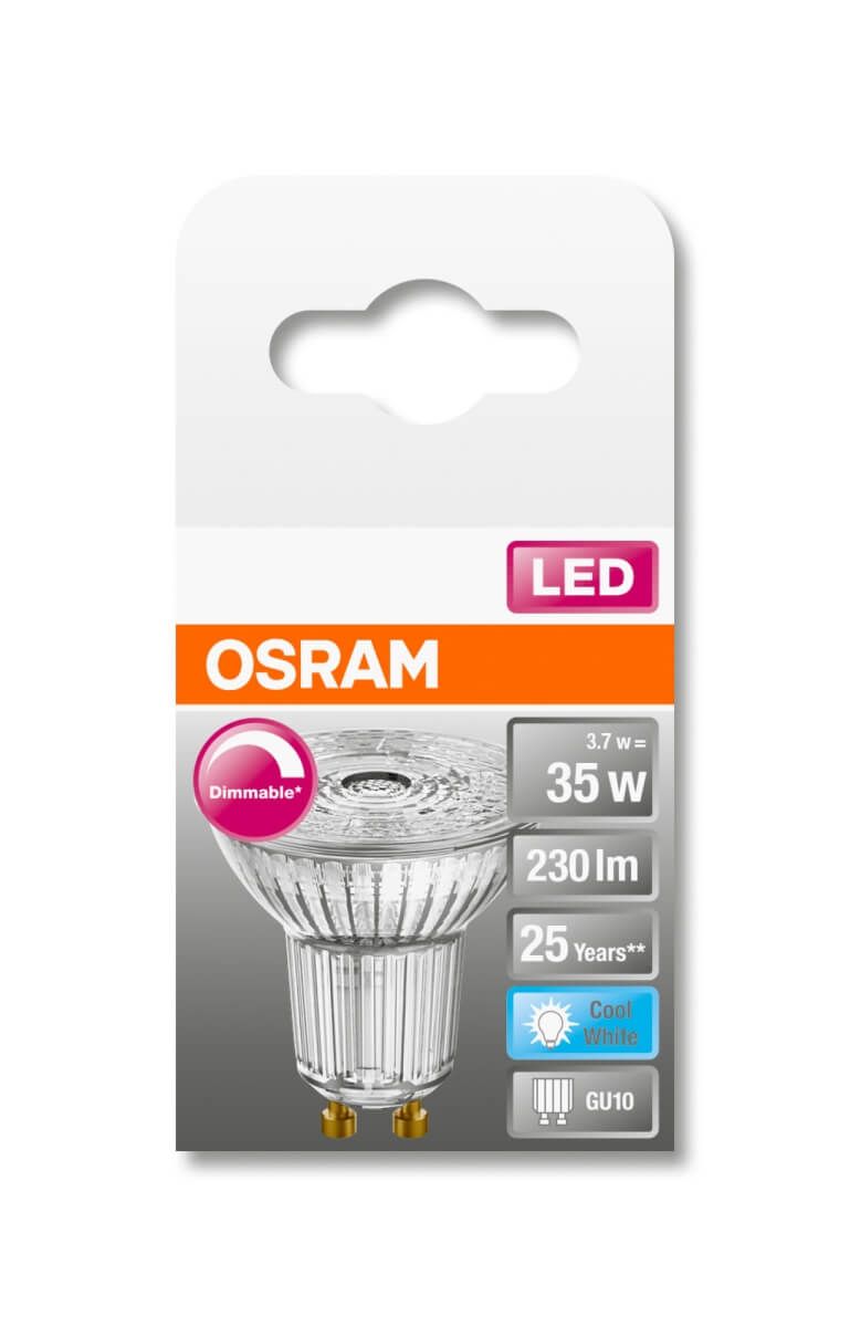 Osram LED SUPERSTAR PAR16, 3,7W = 35W, 230 lm, GU10, 36°, Neutralweiß (4000 K), CRI 90, Reflektor Produktabbildung 2