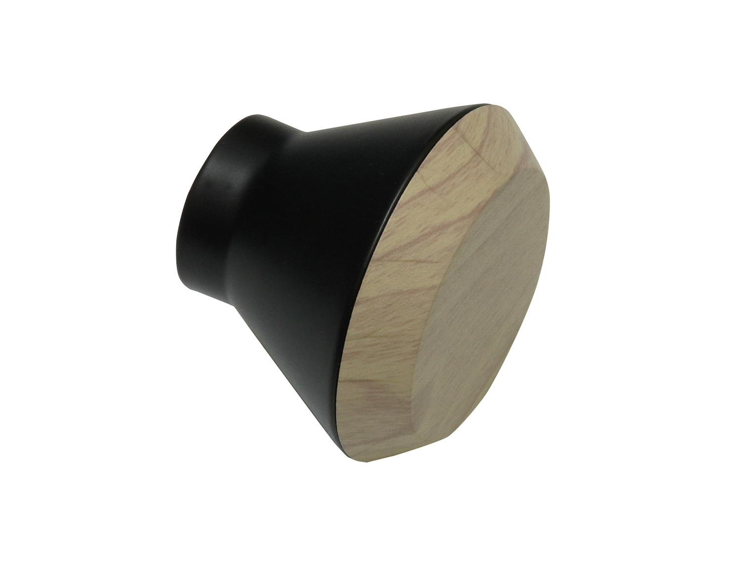 Gardinia Endstück Stamp für Ø 25 mm schwarz-matt/holz-optik braun 2 Stück Produktabbildung