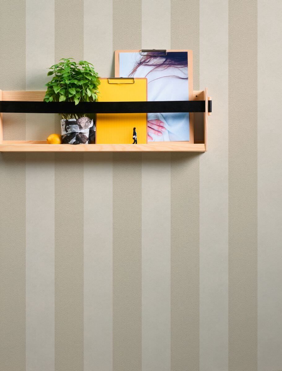 AS Creation Tapete | Streifentapeten Beige Creme Metallic | Trendwall Produktabbildung 4