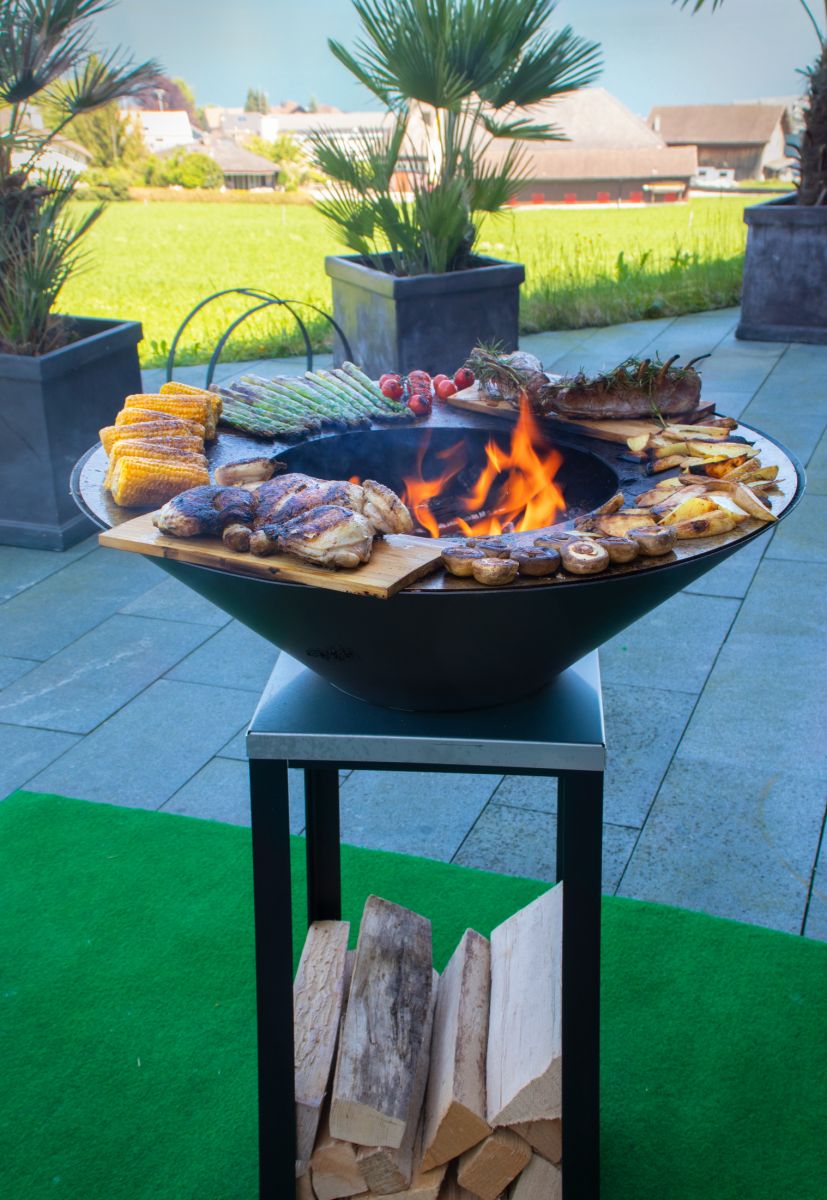 Feu du Jardin Gartenfeuer FYRO 80, rost oder schwarz, Edelstahl, Feuerstelle Grillplatte Feuerplatte Produktabbildung 3