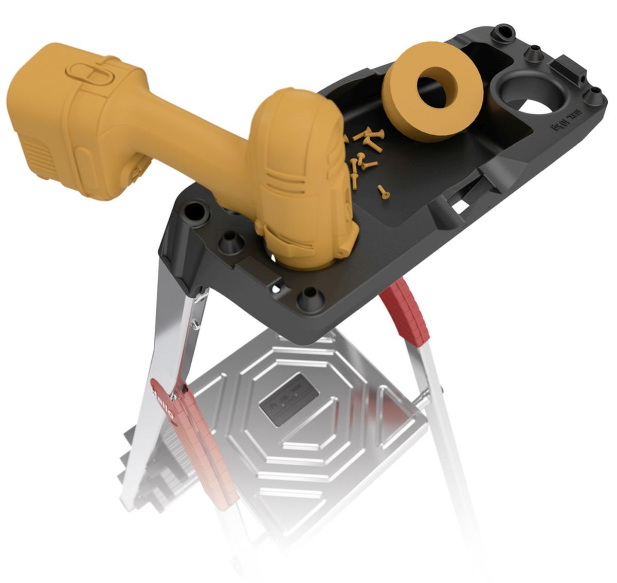 Hailo 2A-Ware Alu-Sicherheits-Haushaltsleiter L60 StandardLine 3 Stufen mit Multifunktionsschale Produktabbildung 3