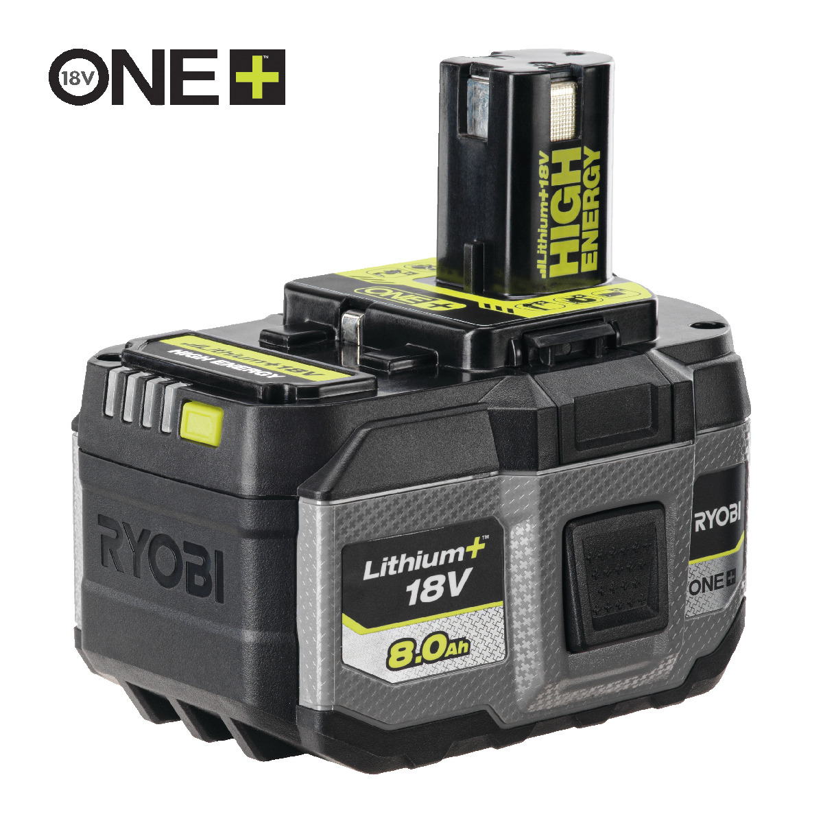 Ryobi Akku 8,0 Ah 18 V ONE+, Lithium+ High Energy, für alle Gartengeräte und Elektrowerkzeuge Produktabbildung