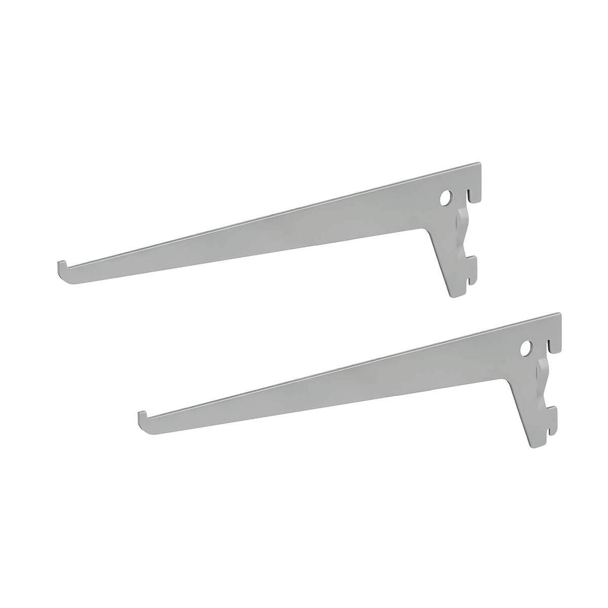 2 x siwitec Einlochträger 150 x 50 mm aluweiss, Regalhalterung für Regalschienensystem, Regalträger Produktabbildung