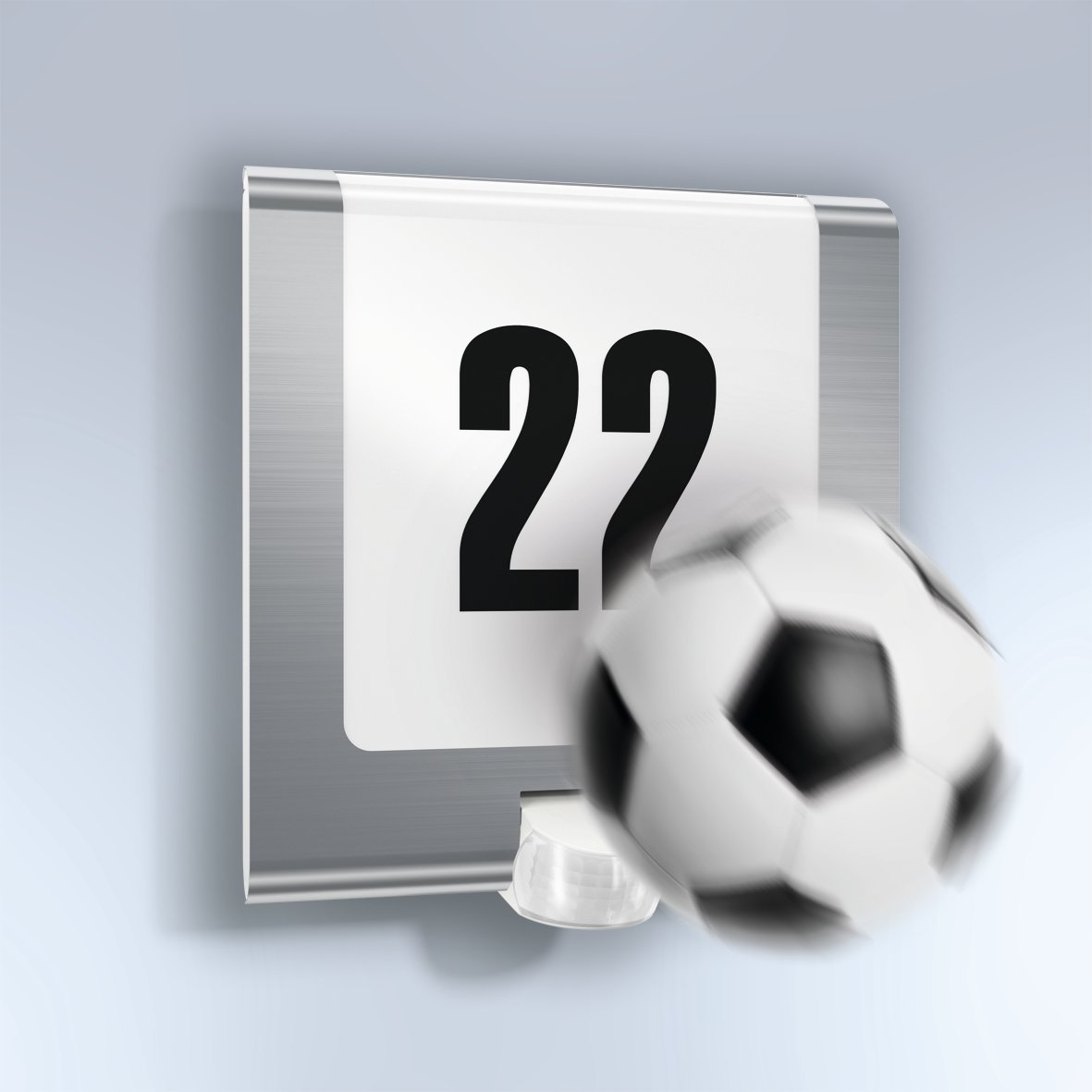 Steinel Hausnummernleuchte L 220 S LED Edelstahl, 9,3 W LED Außenleuchte, 180° Bewegungsmelder Produktabbildung 5