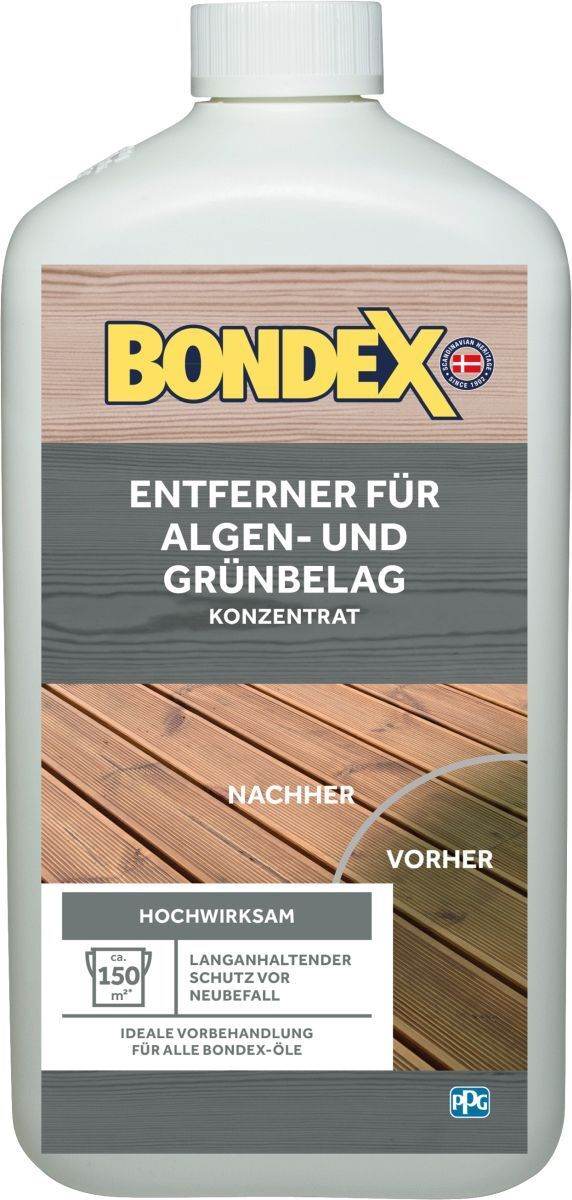BONDEX Algen- und Grünbelag-Entferner, 1 l, Reinigungskonzentrat, Moosentferner Produktabbildung