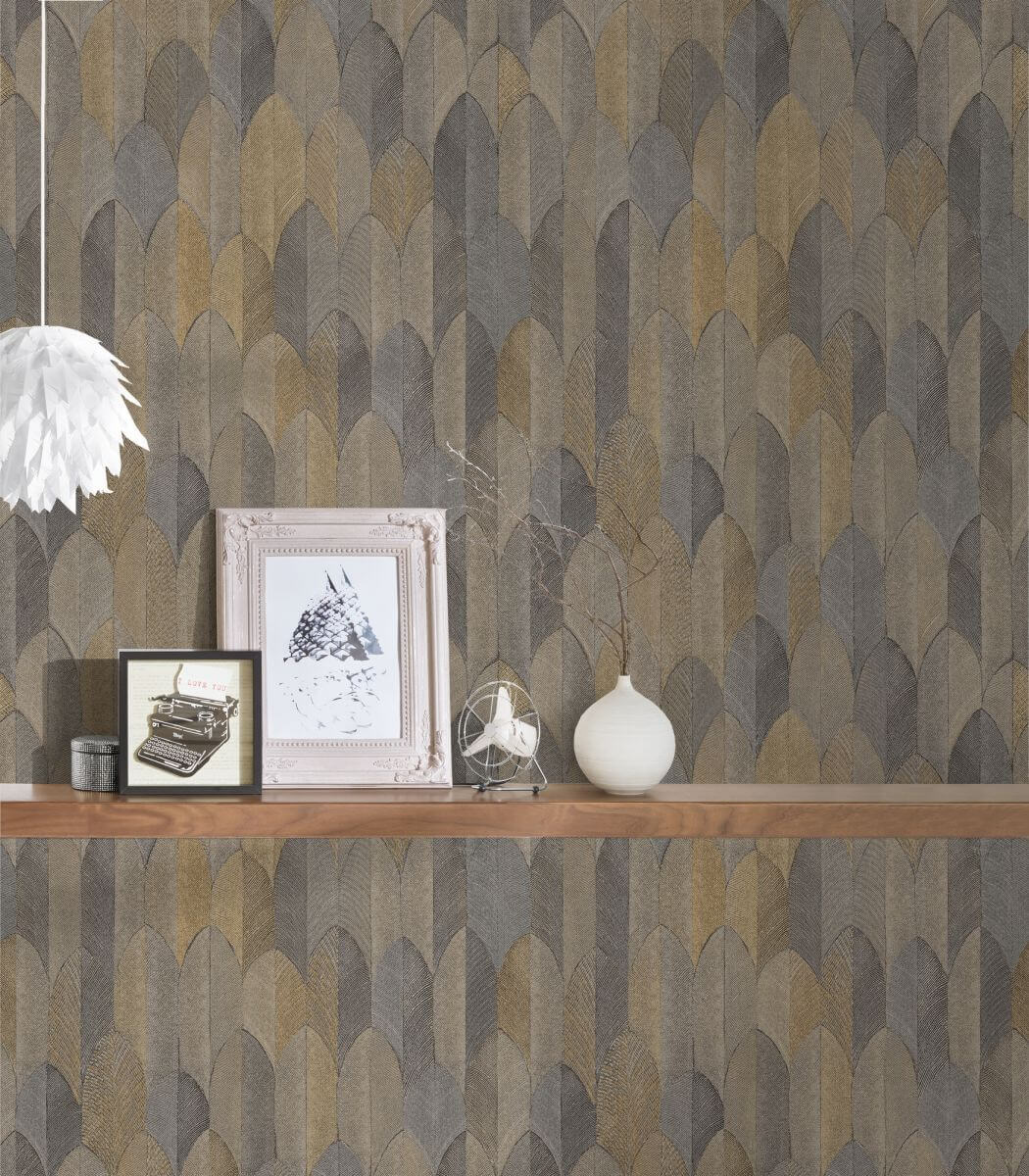 AS Creation Tapete | Geometrisches Muster Metallic Schwarz | Sumatra Produktabbildung 3