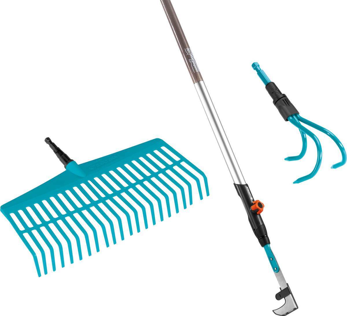GARDENA combisystem-Komplettangebot, inkl Rechenbesen, Grubber, Fugenkratzer, Holzstiel 130cm lang Produktabbildung 1