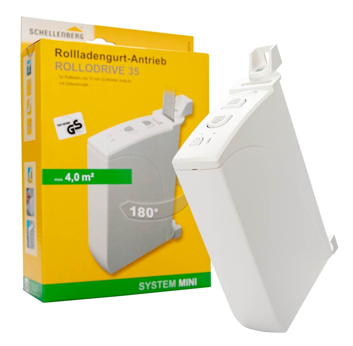 Schellenberg ROLLODRIVE 35 Mini elektrischer Gurtwickler max 4 m² Rolladen-Fläche Produktabbildung