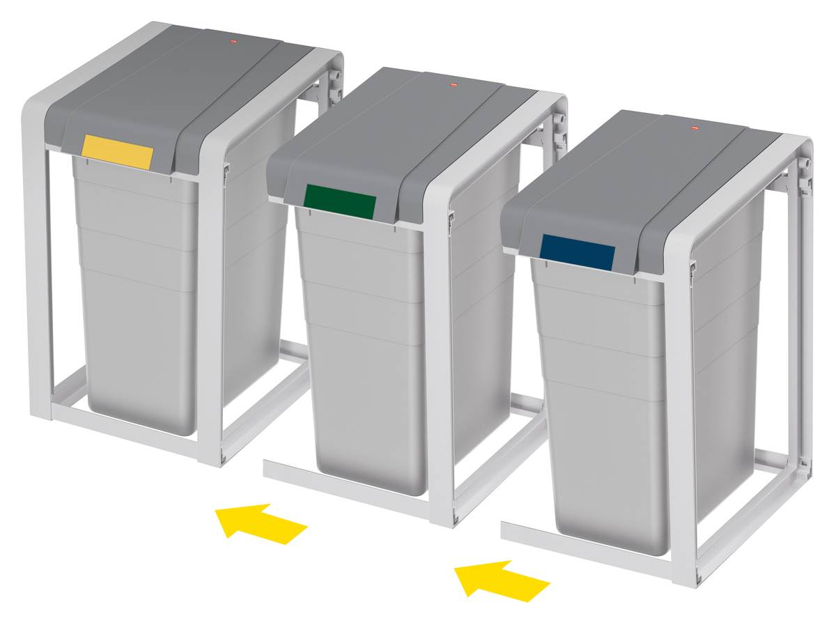 Hailo ProfiLine Öko XL Erweiterungseinheit | Mülltrennsystem | Grau | 38 l Volumen Produktabbildung 4