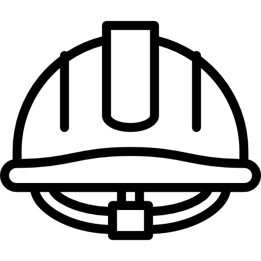 Bauhelm-Symbol in Schwarz-Weiß