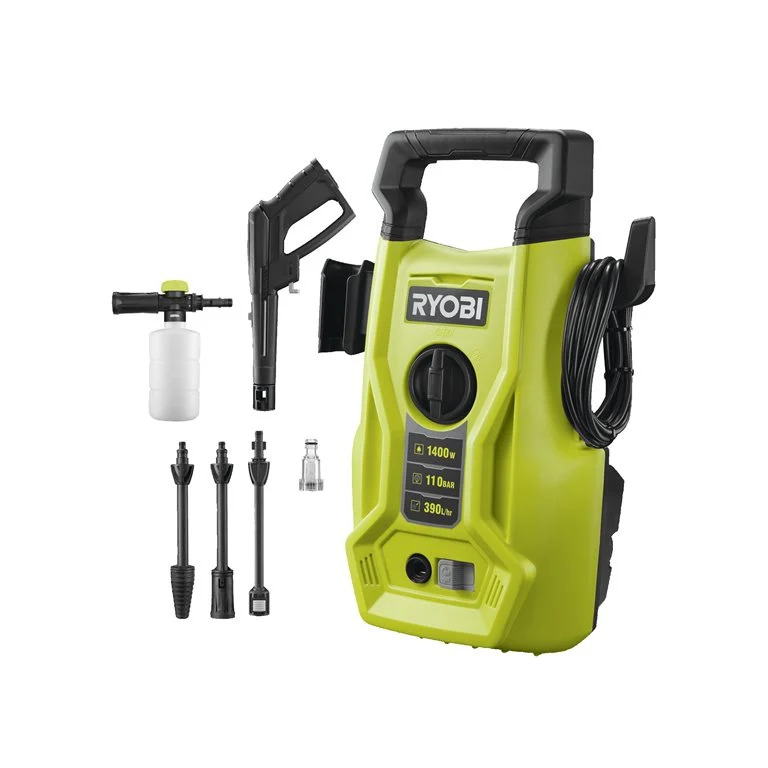 RYOBI Elektro-Hochdruckreiniger RY110PWA, 110 bar Druck, 1400W, Oberflächenreiniger mit Zubehör Produktabbildung 1