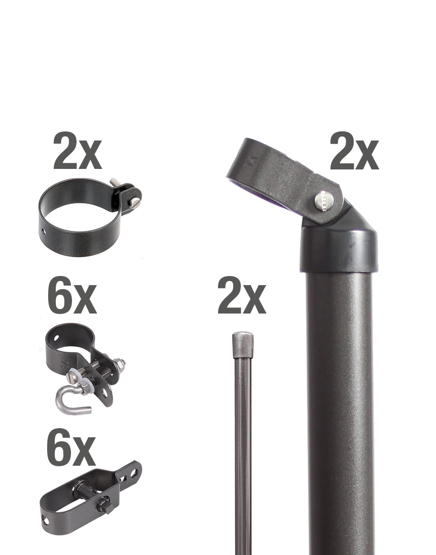 Alberts Zaunanschluss-Set für Wellengittertore Einbetonieren, Ø 60 mm, 1,50 m H, Anthrazit-metallic Produktabbildung