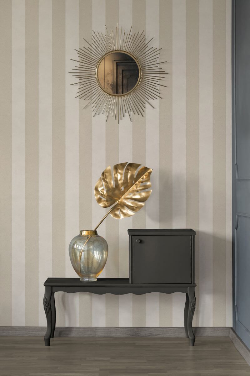 AS Creation Tapete | Streifentapeten Beige Creme Metallic | Trendwall Produktabbildung 5