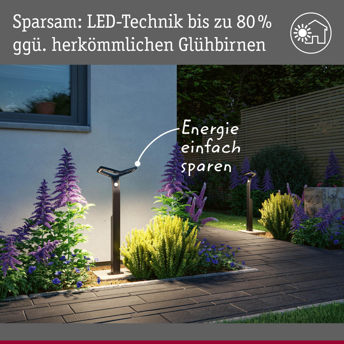 Paulmann LED Pollerleuchte Alara in Anthrazit 10W 450lm IP44 mit Bewegungsmelder und Dämmerungssensor Produktabbildung 7