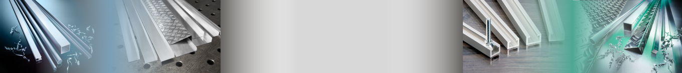 Aluminiumprofile und Metalloberflächen in verschiedenen Ansichten