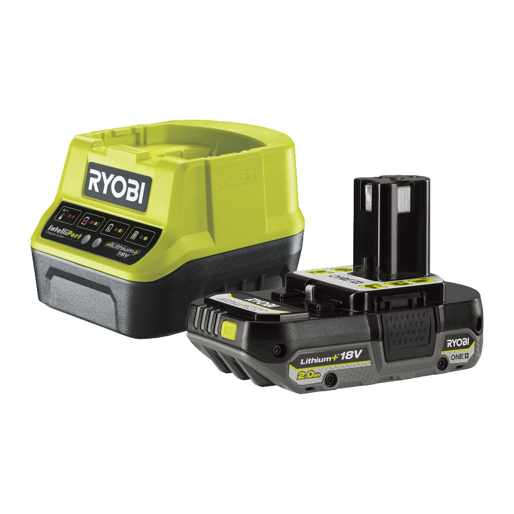 RYOBI 18 V ONE+ Akku-Starterset, RC18120-120C, inkl 2,0 Ah Akku und Schnellladegerät Produktabbildung