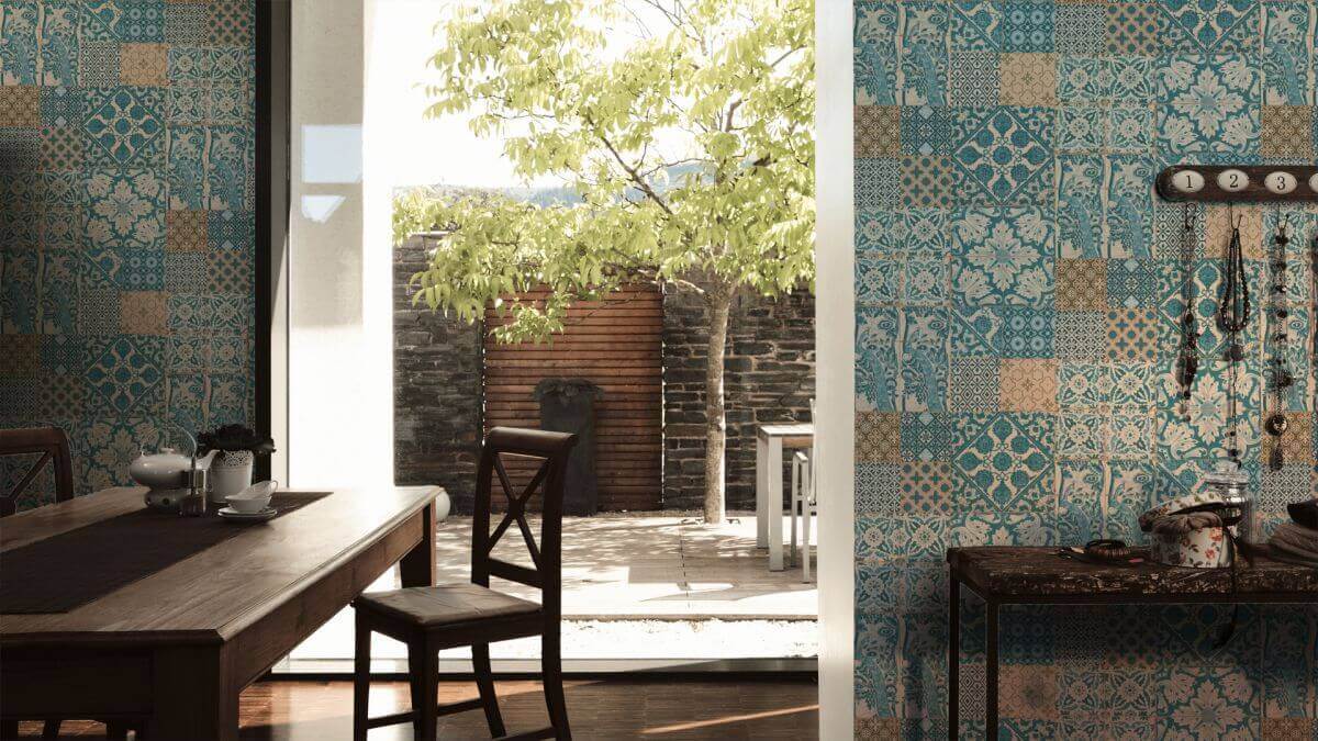 Livingwalls Blau Retro Fliesen Vliestapete Metropolitan Stories 369233 Produktabbildung 3