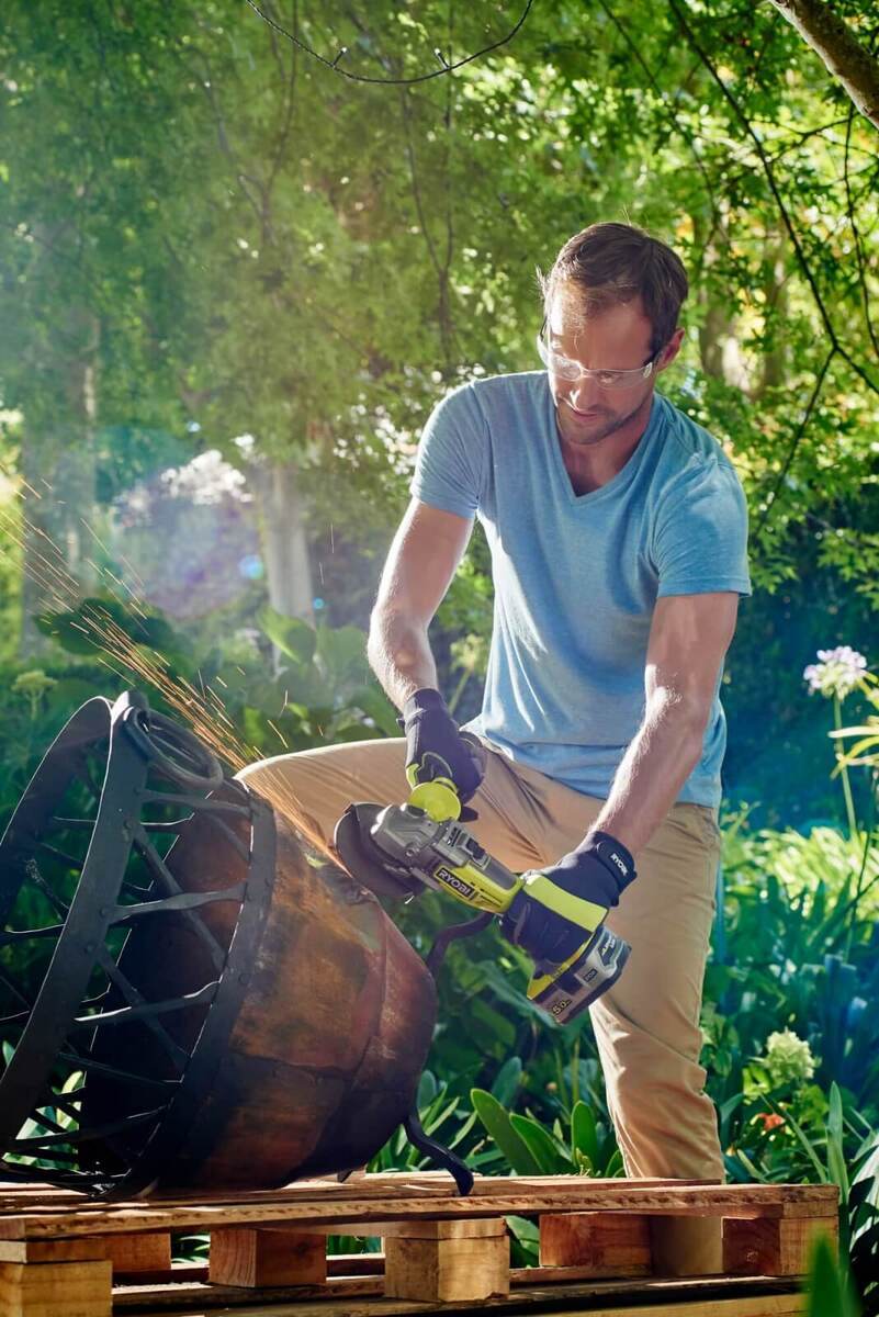 Ryobi bürstenloser Akku-Winkelschleifer ONE+ 18 V, Akku-Flex ohne Akku & Ladegerät, R18AG7-0 Produktabbildung 4