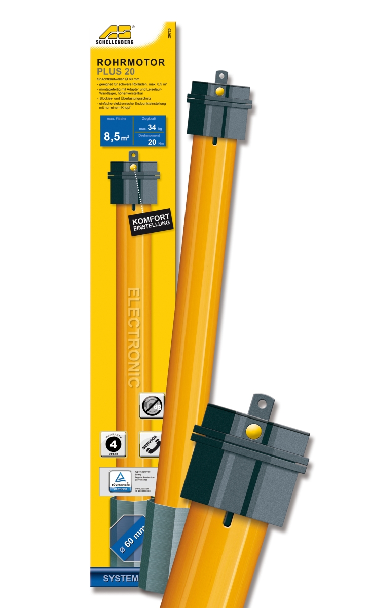 Schellenberg Rohrmotor, elektrische Endlageneinstellung, Rolladenmotor, max. Rolladenfläche 8,5 m² Produktabbildung