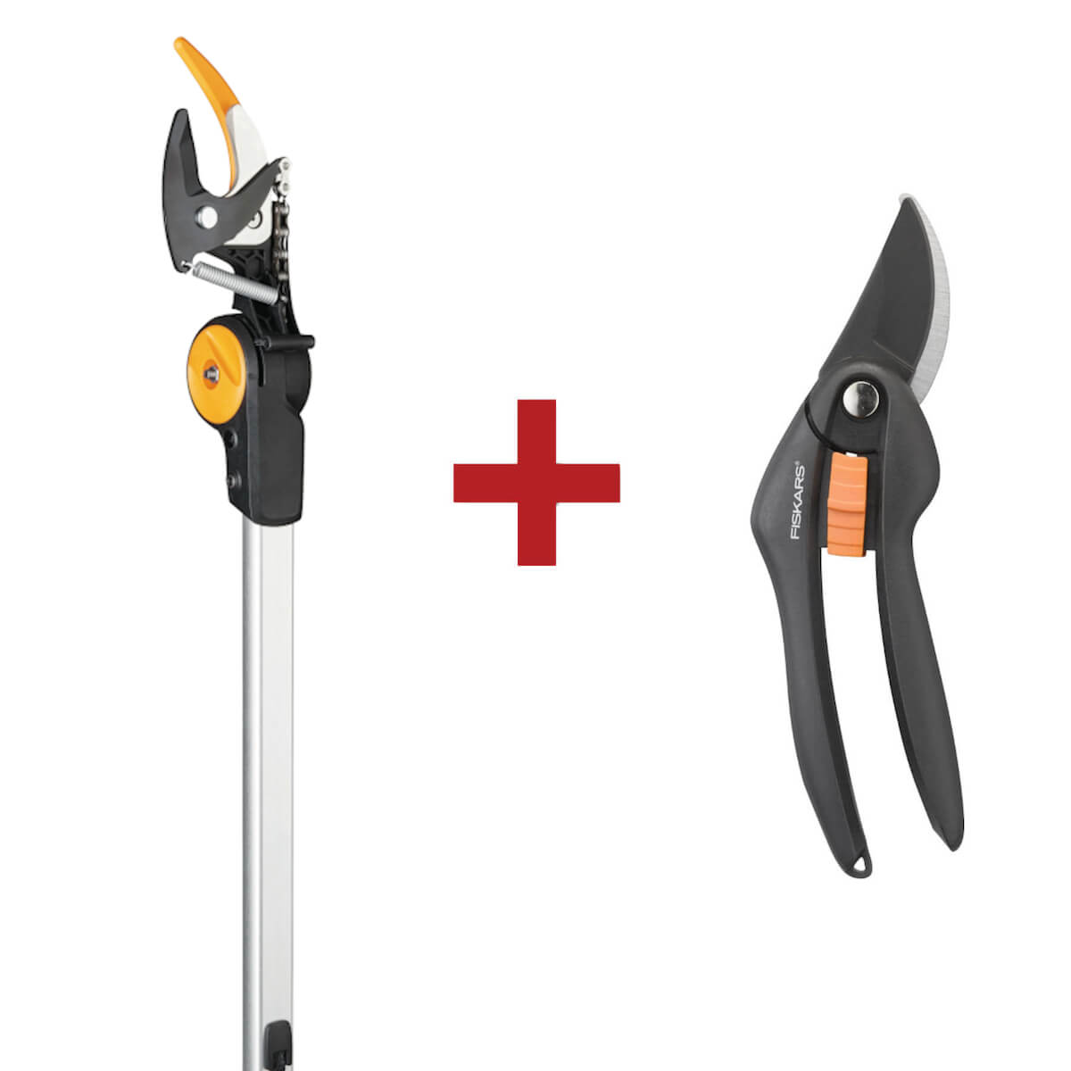 Fiskars Set | Schneidgiraffe UPX86 und Rosenschere P26 | Gartenschere Produktabbildung
