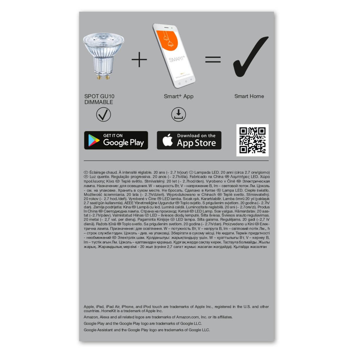 Ledvance 3er-Pack SMART+ WiFi LED GU10, 5 W = 40 W, 350 lm, Warmweiß, 2700 K, Dimmbar Produktabbildung 3