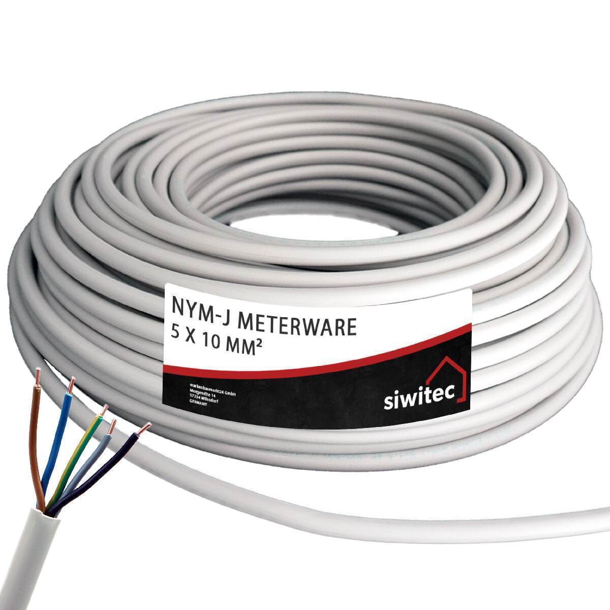 B-Ware siwitec NYM-Kabel 5 x 10 mm2, 14 m Produktabbildung