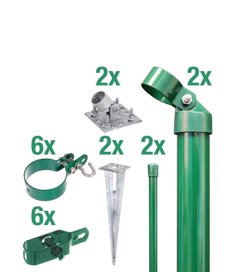 Alberts Zauneck-Set mit Bodenhülsen, Einschlaghülsen, Grün, Zaunhöhe 0,80 m, Maschendraht Produktabbildung