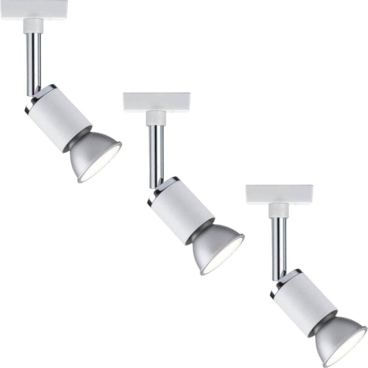 Paulmann URail Spot Pure II, 3er Set, Schienensystem Lampe, ohne Leuchtmittel, GU10, 230 V, Weiß Produktabbildung