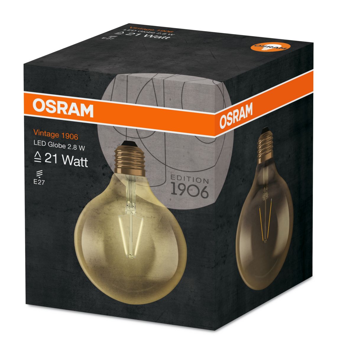 Osram Vintage 1906 LED Globe 2,8W = 21W E27 Warmweiß Produktabbildung 2