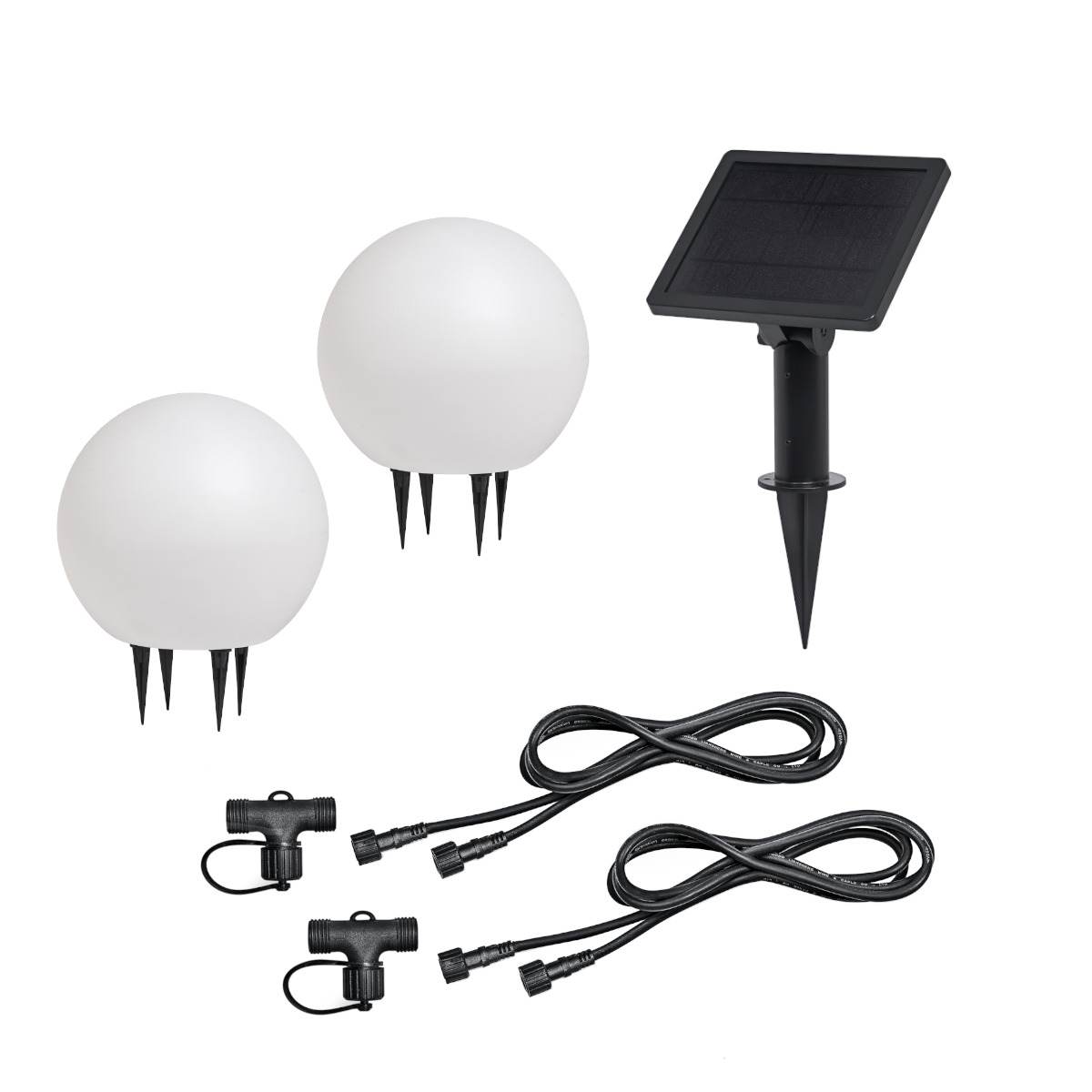 LEDVANCE Endura Hybrid Ball Bundle, 12 V LED-Erdspießleuchte rund mit Solarpanel und Connector Produktabbildung