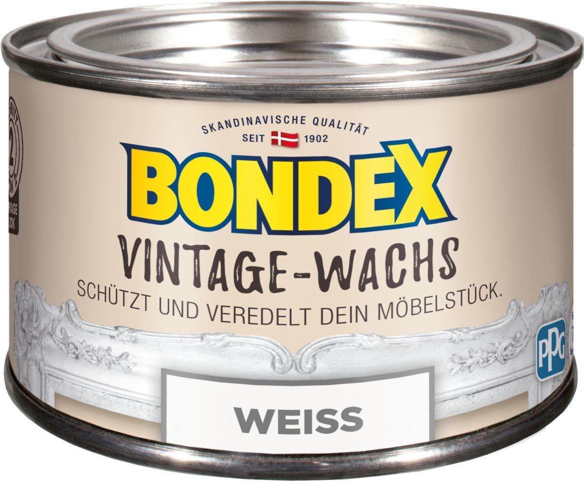 BONDEX Vintage-Wachs 0,25 l, Möbel-Wachs, Shabby Chic, Kreideweiss Produktabbildung