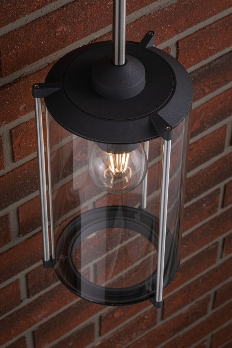 Paulmann Wandleuchte House Klassik, E27, max 60 W, IP44 spritzwassergeschützt, Klarglas | Grau, lang Produktabbildung 6